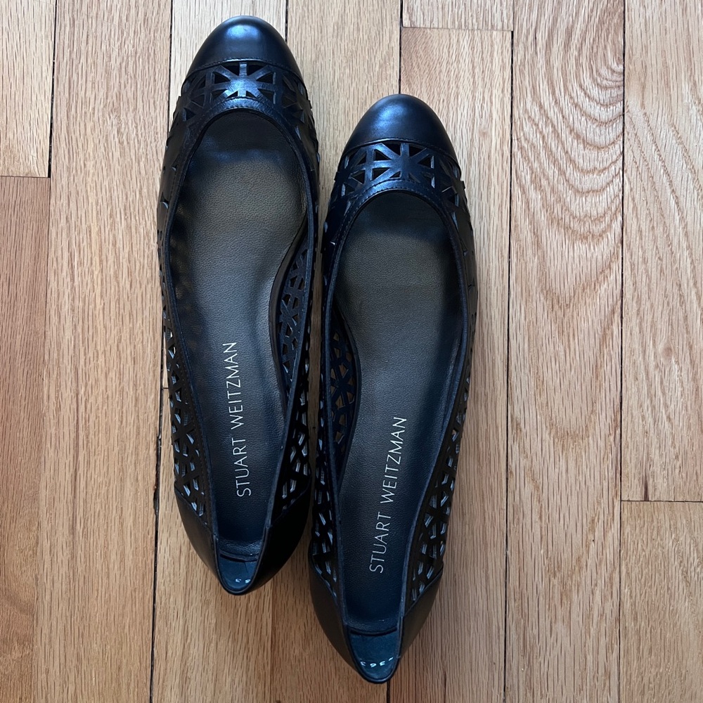 Stuart Weitzman Cutdown Laser Cutout Ballet Flats